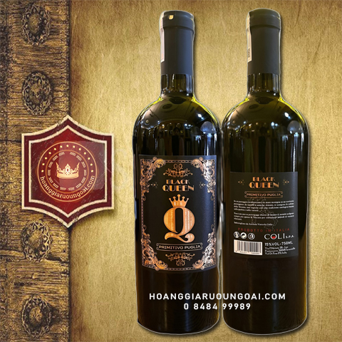Rượu vang Ý Queen Black Primitivo Puglia 15 độ